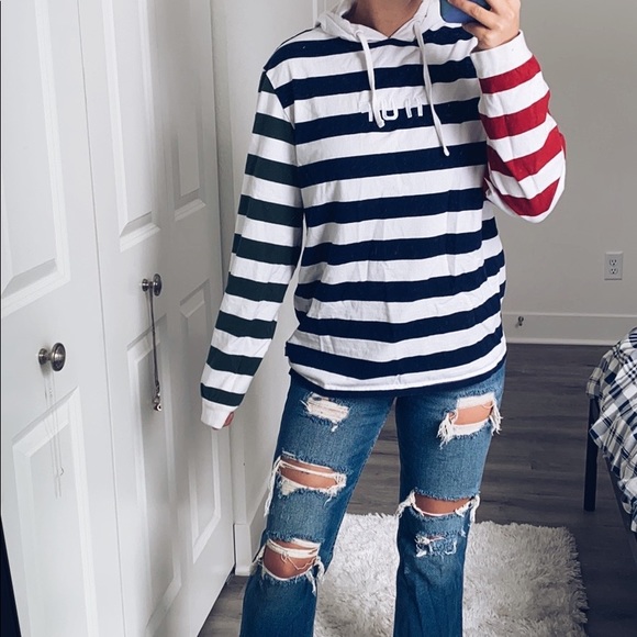 HUF Other - HUF striped hoodie shirt